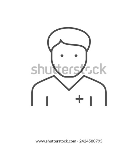 Male doctor line outline icon