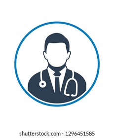 Male Doctor Profile Icon Flat Style Stock Vector (Royalty Free) 1297119850