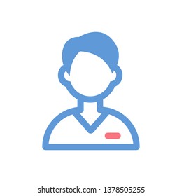 Male Doctor Simple Line Icon in Minimal style - vector eps
