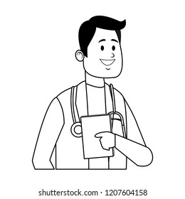 Male doctor with stethoscope