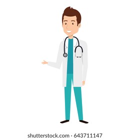 Male doctor with stethoscope avatar character