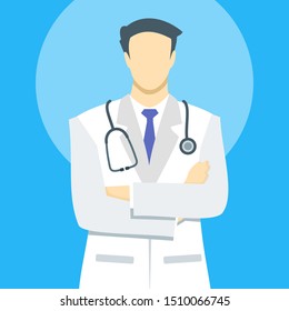 Male Doctor vector icon logo illustration and design. Health and hospital concept element.  Can be used for web and mobile development. Suitable for infographic