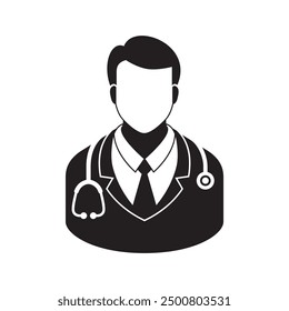 Male Doctor Vector Icon - Professional Healthcare Practitioner and Medical Staff Illustration