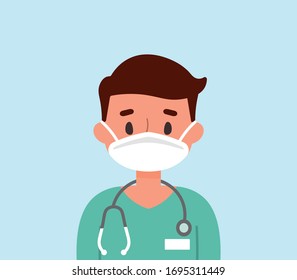 Male doctor wearing a mask