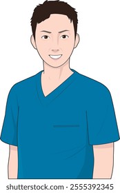 Male doctor wearing medical clothes