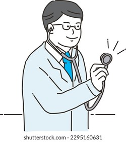 Male doctor in white coat with stethoscope