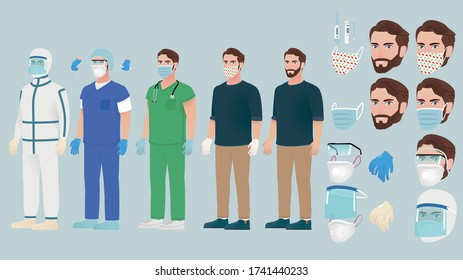 Male doctor workaday clothes Illustration