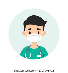 Male doctor/nurse wearing a mask