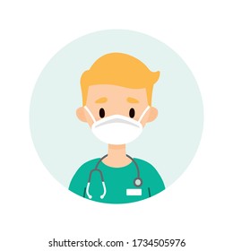 Male doctor/nurse wearing a mask