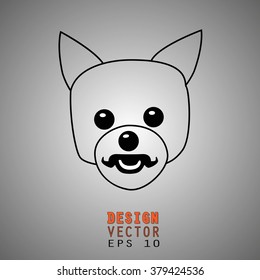 Male dog face and head, vector illustration EPS 10