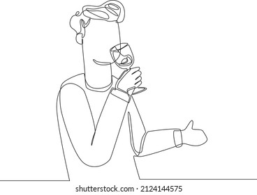 A male drink a water after fast in one day and his pray intention before dink it in black and white background. Simple line. Ramadan. Saur. Vector illustration.