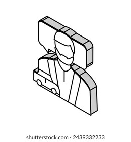 male driving school instructor isometric icon vector. male driving school instructor sign. isolated symbol illustration
