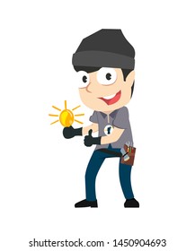 male electric officers vector illustration