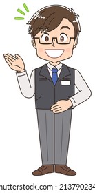 Male electronics store clerk or retail store staff