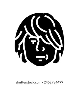 male emo avatar glyph icon vector. male emo avatar sign. isolated symbol illustration