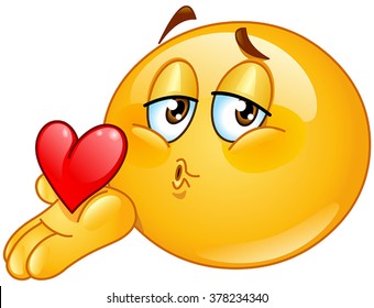 Male emoticon blowing a kiss