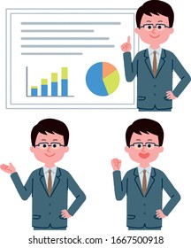 
Male employee giving a presentation