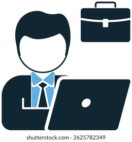 Male employee icon vector for workforce, business role, and office staff visuals. Ideal for HR resources, corporate team, and employee profile illustration.