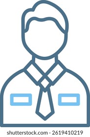 Male Employee Line Two Colour Icon