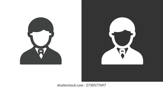 Icono de Perfil de empleado masculino. Icono de la serie de glifos sólidos