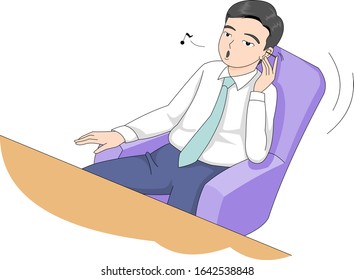 A male employee who is lazy while working