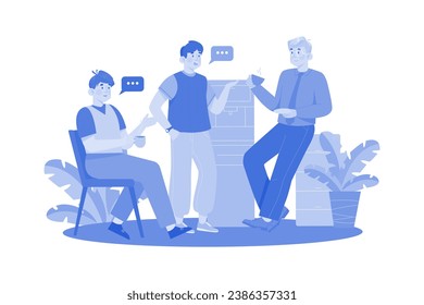 Male Employees Chatting With Each Other