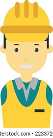 male engineer illustration in minimal style isolated on background