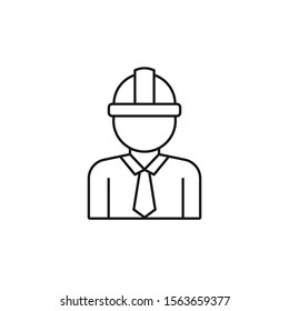male engineer - minimal line web icon. simple vector illustration. concept for infographic, website or app.