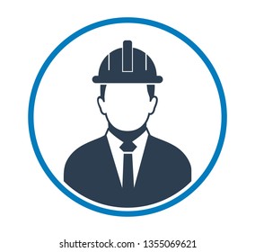 Male Engineer Profile Icon. Flat style vector EPS.