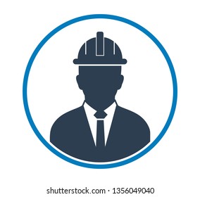Male Engineer Profile Icon. Flat style vector EPS.