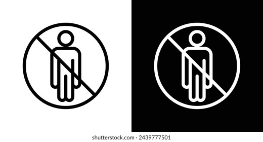 Male Entry Restriction Sign. No Men Allowed Warning. Gender-Specific Access Prohibition