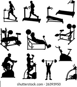 Male Exercise Vector Silhouettes