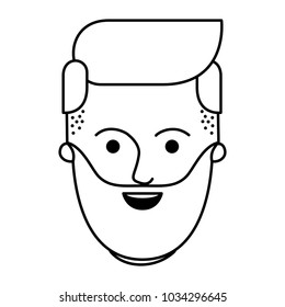 male face with beard and side parted hairstyle in monochrome silhouette