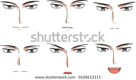 Male Face Expression Faceless Front View Vector