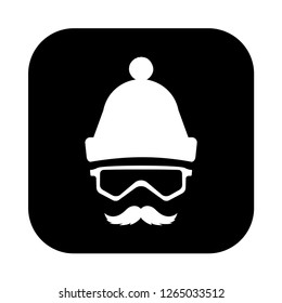 male face fashion glyph vector, black and white color, modern design