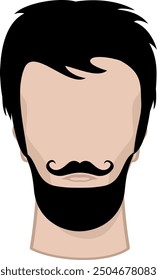 Male face hair fashion. Barbershop color icon