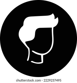 Male face and hair icon. Editorial barborshop logo.