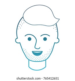 male face with high fade haircut and stubble beard in degraded blue silhouette