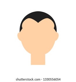 Male face. Icon. Head. White background. Vector illustration. EPS 10.