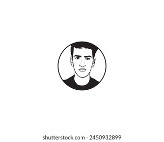 Plantilla de Vector con logo de ícono de cara masculina