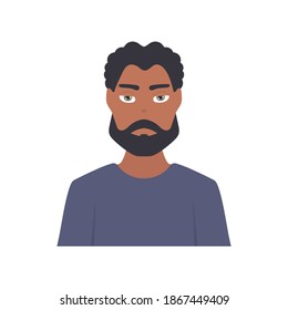 Male face portrait cartoon person vector illustration.