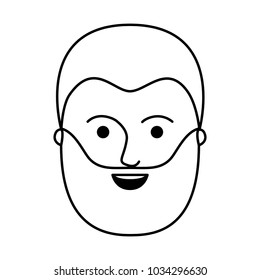 male face with short hair and full beard in monochrome silhouette