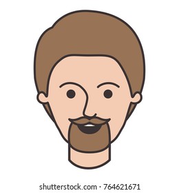 male face with short hair and goatee beard in colorful silhouette