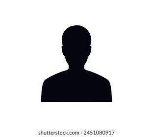 Silueta de la cara masculina o icono aislado sobre fondo blanco. Diseño e ilustración del Vector del perfil del avatar del hombre.
