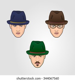 Male face stickers