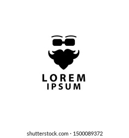 Male face with sunglases logo design vector