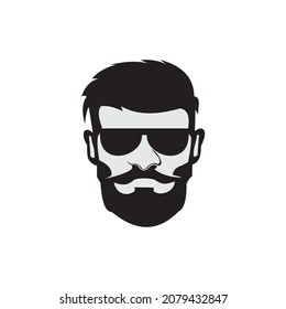 Plantilla de diseño de vector facial masculino 