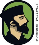 Male face vector logo template