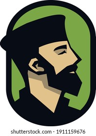 Plantilla de logotipo del vector de la cara masculina