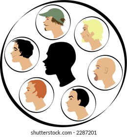 Male faces illustration...mix and match these design elements as you'd like!